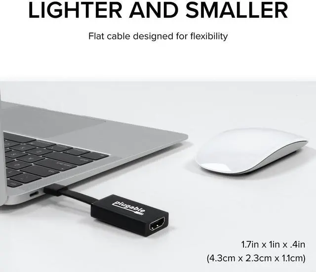 Alt view image 4 of 5 - Plugable USB C to HDMI Adapter 4K 30Hz, Thunderbolt to HDMI Adapter Compatible with iPhone 15, 16, MacBook Pro, Windows, Chromebooks, 2018+ iPad Pro, Surface ARM, USB4 Ports and More - Driverless