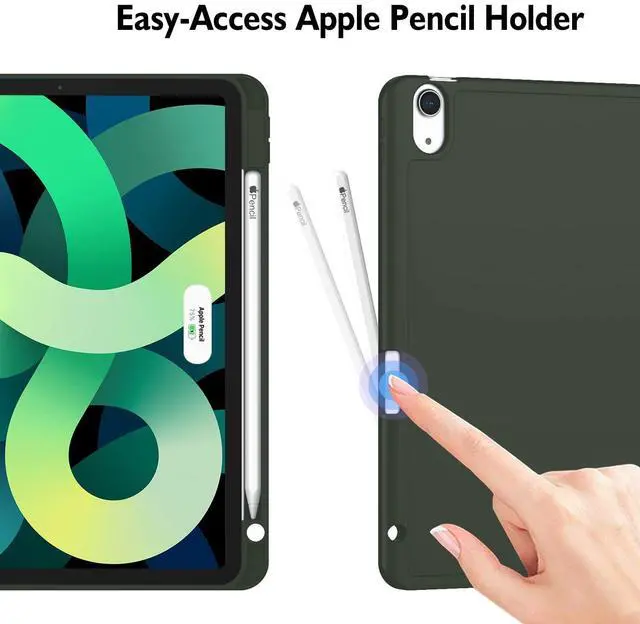 Alt view image 3 of 5 - ZryXal iPad Air 11 Inch Case M3 2025 / M2 2024, iPad Air Case 5th Generation/4th Generation 2022/2020 10.9 Inch [Support Touch ID and Auto Wake/Sleep](Dark Green)