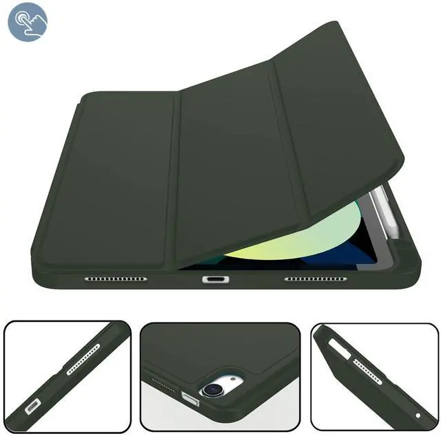Alt view image 4 of 5 - ZryXal iPad Air 11 Inch Case M3 2025 / M2 2024, iPad Air Case 5th Generation/4th Generation 2022/2020 10.9 Inch [Support Touch ID and Auto Wake/Sleep](Dark Green)