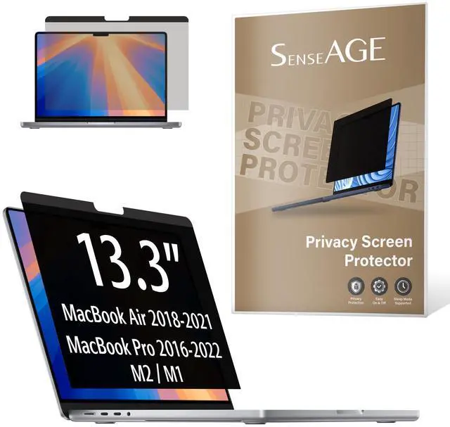 Main image of SenseAGE Magnetic Privacy Screen Filter for MacBook Air 13 Inch (2018-2021), Pro (2016-2022, M1, M2), Easy On/Off, Anti-Blue Light Privacy Screen Protector, Compatible with MacBook 13.3" Air Pro