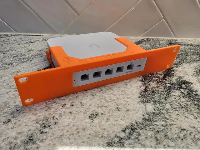 Alt view image 4 of 5 - Blazin3D 10-Inch Rack Mount for Ubiquiti UniFi UCG-Ultra, UCG-Max, UXG-Max, Ventilated Design (White)