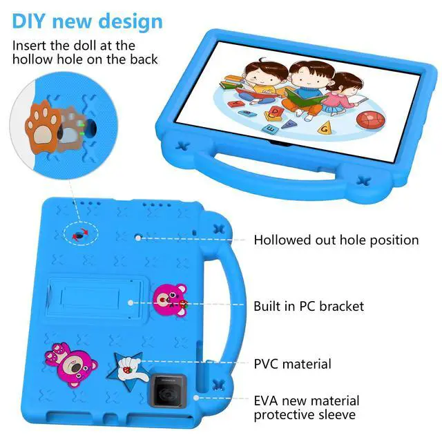 Alt view image 2 of 5 - UUcovers Kids Stand/Handle/Kickstand Case for T-Mobile REVVL Tab 10.36" (2023) /Blackview oscal pad 15 (2023) 10.36"/Tab 11 WiFi 2023/Tab 11 se 2023/Tab 11 2021/TCL Tab 10 Gen 2 10.36" 2023,Sky Blue