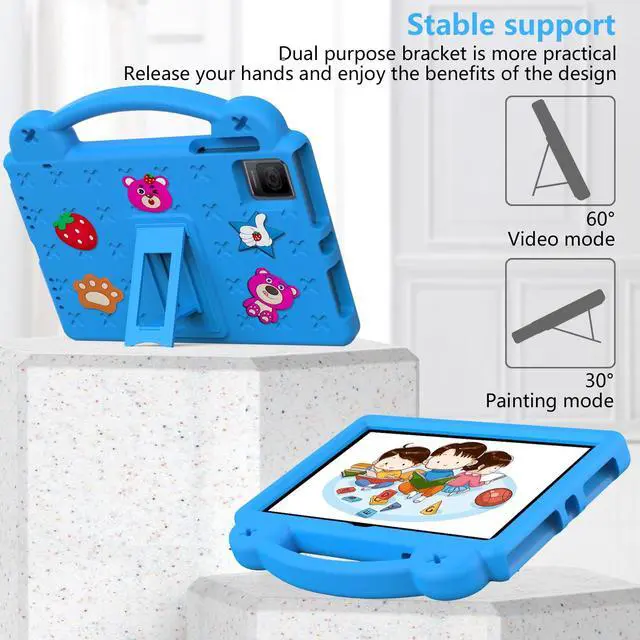 Alt view image 4 of 5 - UUcovers Kids Stand/Handle/Kickstand Case for T-Mobile REVVL Tab 10.36" (2023) /Blackview oscal pad 15 (2023) 10.36"/Tab 11 WiFi 2023/Tab 11 se 2023/Tab 11 2021/TCL Tab 10 Gen 2 10.36" 2023,Sky Blue