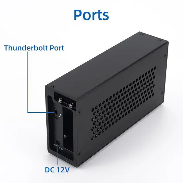 Alt view image 3 of 5 - Maskedfish PCIe Express to Thunderbolt 3/4 USB4 Dock, one PCIe 3.0 x16 Slot Input, Compatible with NVIDIA P600/T1000 GPU, Aluminum Alloy Housing Enclosure for Laptops/Desktops (MK-M1)