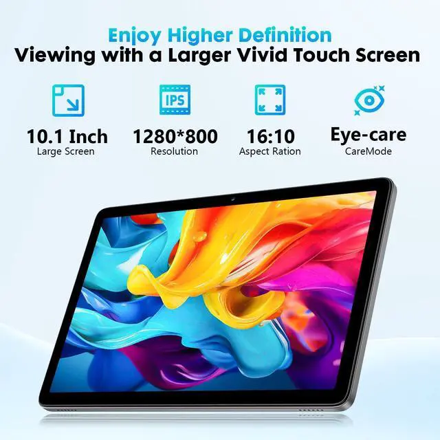 Alt view image 4 of 5 - Aobante 10 Inch Tablet, Android 15 with 24GB RAM + 128GB ROM (1TB Expandable), Octa-Core, 1280x800 IPS HD Touchscreen, 5MP+8MP Dual Camera, 6000mAh, Tablet with Keyboard, Mouse, Widevine L1(Blue)