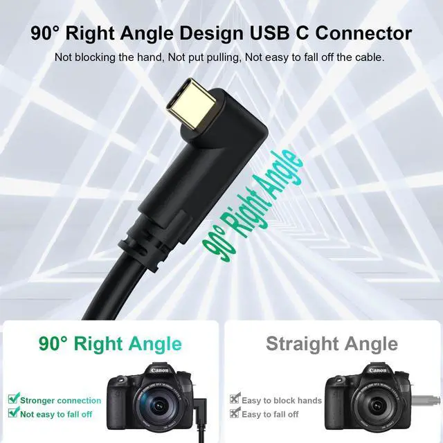 Alt view image 4 of 5 - COOYA Camera Tethering Cable USB C 90° Right Angle 5Gbps Fast Transfer & Connection Between Camera and Computer+Cable Lock Clamp for Sony A7 IV/III/A7R IV/A7C2, Canon R10 R8 R6 Nikon Z9 Z8 Z7, 16.4 ft