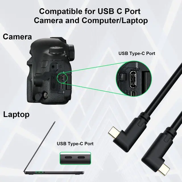 Alt view image 5 of 5 - COOYA Camera Tethering Cable USB C 90° Right Angle 5Gbps Fast Transfer & Connection Between Camera and Computer+Cable Lock Clamp for Sony A7 IV/III/A7R IV/A7C2, Canon R10 R8 R6 Nikon Z9 Z8 Z7, 16.4 ft