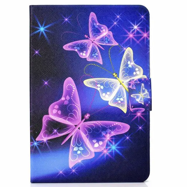 Alt view image 2 of 5 - UUcovers for Amazon Kindle Fire 7 Tablet Case 9th/7th/5th Generation (2019/2017/2015) with Stand/Card Pockets [Auto Wake/Sleep] PU Leather Folio Smart Magnetic Closure Wallet Cover, Purple Buttefly