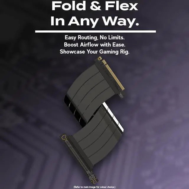 Alt view image 5 of 5 - LINKUP PCIE 5.0 Riser Cable | for Vertical GPU Mount | Right Angle | Graphics Card GPU Ready | Usable with PCIe 4.0 & RX9070/ RTX5090 | 90cm (Total Length: 94cm)