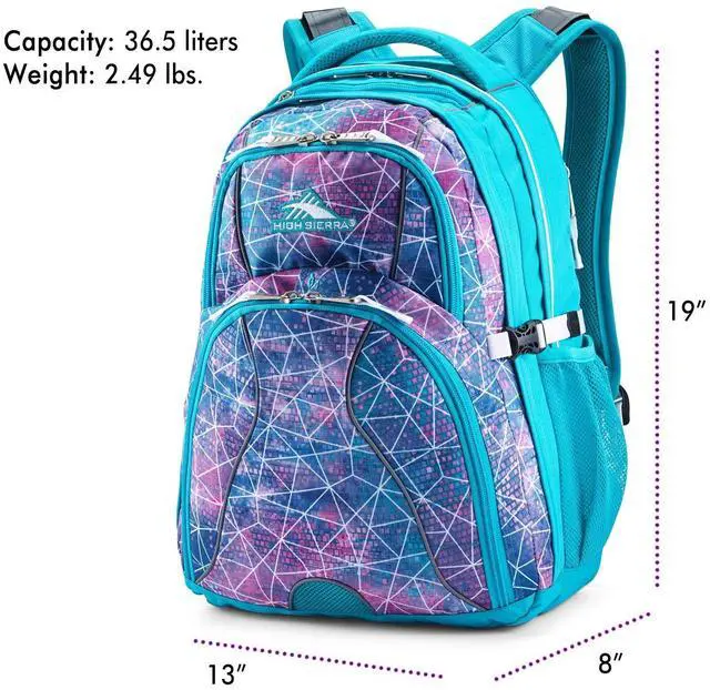 Alt view image 2 of 5 - High Sierra Swerve Laptop Backpack, Sequin Facets/Bluebird/White, One Size
