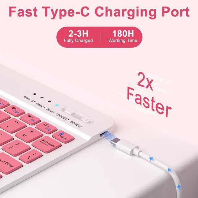 Alt view image 3 of 5 - COO for iPad A16 11th 10th Generation Case with Keyboard, Detachable Wireless Bluetooth Keyboard Case with Pencil Holder for iPad 11 inch 2025 10th Gen 10.9 Inch 2022