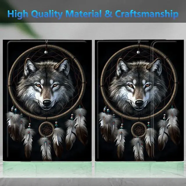 Alt view image 5 of 5 - BREIDMKFM Keyboard Case for Kindle Fire HD 8 & 8 Plus Tablet (12th/10th Gen, 2022/2020 Release) 8", Smart Tablet Cover with Detachable Wireless Bluetooth Keyboard, Dreamcatcher Wolf