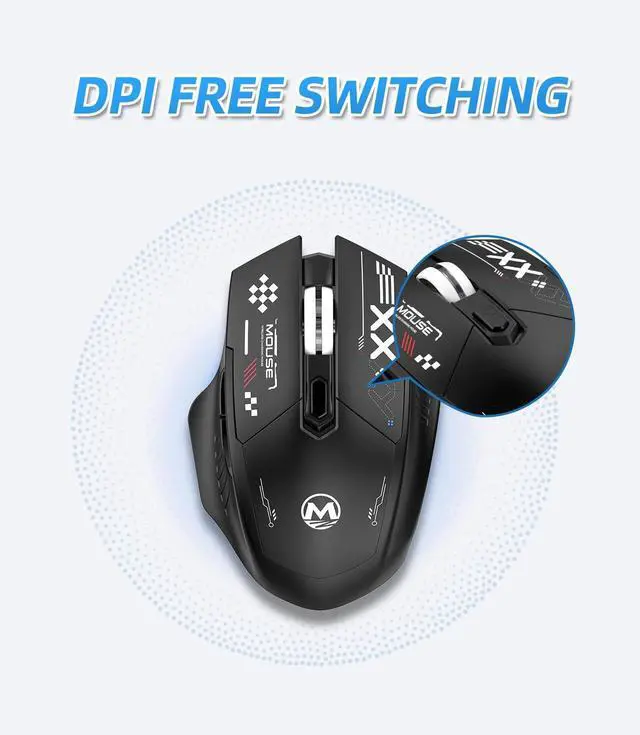 Alt view image 3 of 5 - Wireless Bluetooth Dual-Mode Mouse - Ergonomic Right-Handed Design, USB Unifying Receiver, and 2.4GHz Reliable Connection - Works for Computers and Laptops - Far Quieter Clicks Than Most Mice,Black