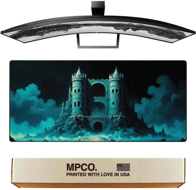 Main image of MPCO. Dark Fantasy Large Gaming Desk Pad - 36" x 17" Duraglyde Fabric The Twilight Twins Desk Mats - Non-slip, Washable, Smooth Glide for Precision Gaming & Work