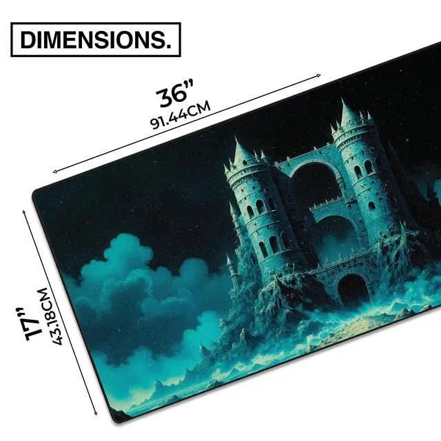 Alt view image 2 of 5 - MPCO. Dark Fantasy Large Gaming Desk Pad - 36" x 17" Duraglyde Fabric The Twilight Twins Desk Mats - Non-slip, Washable, Smooth Glide for Precision Gaming & Work