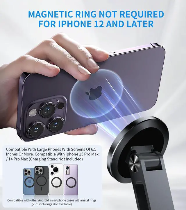 Alt view image 3 of 5 - Adjustable Portable Magnetic Monitor/iPhone/Tablet Stand Magnetic Quick-Release - Foldable 10.1 10.5 11 11.6 12 12.5 15.6 17 17.3 18 18.5 inch Portable Monitor iPad Air mini Pro Samsung POS, Kindle