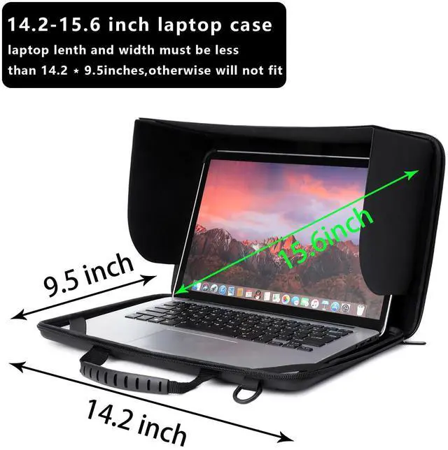 Alt view image 2 of 5 - BUG 14.2-15.6 Inch Laptop Sun Shade Bag, Chromebook Protective Sleeve Case Shoulder Bag with Sun Hood Foldable Portable Shield Cover for Working Outside, Computer Hard Shell Case(Patent Pending)