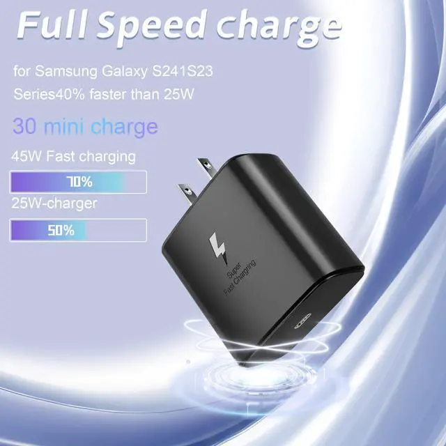 Alt view image 3 of 5 - 2025 New 2 Pack 45w USB-c Charger Super Fast Charger Type C Android Phone Charging Replacement for Samsung Galaxy S25 S24 Ultra/S23 Ultra/S22 Plus/S21/Note 20/Note10+