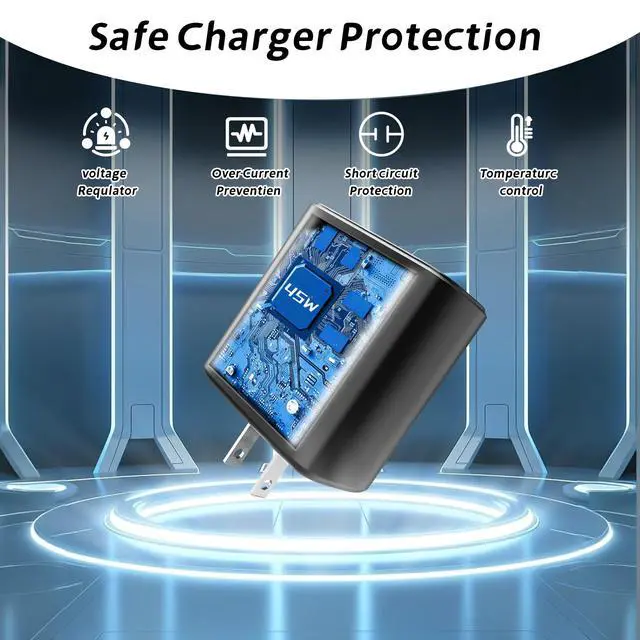 Alt view image 5 of 5 - 2025 New 2 Pack 45w USB-c Charger Super Fast Charger Type C Android Phone Charging Replacement for Samsung Galaxy S25 S24 Ultra/S23 Ultra/S22 Plus/S21/Note 20/Note10+