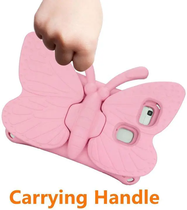 Alt view image 5 of 5 - Tading Universal Kids Case for Sunshine T1 Tablet/Sunshine T1 Elite Tablet Case, Shockproof Light Weight Protective Stand Cover for Cloud Mobile Sunshine T1 Tablet 8 inch, Cute Butterfly - Pink