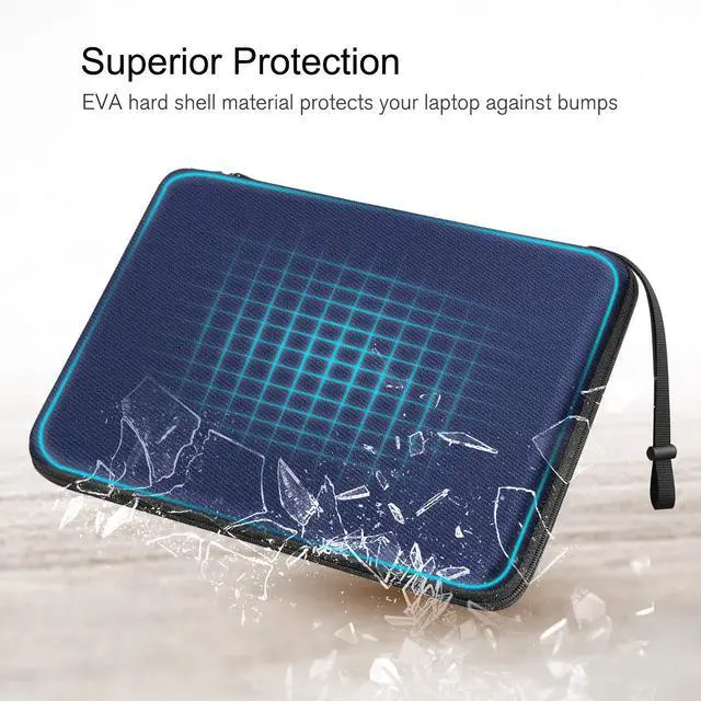 Alt view image 3 of 5 - FINPAC Hard Laptop Sleeve Case for 13 inch MacBook Air M4 2025 M3 2024, 14 inch MacBook Pro M4/M3/M2/M1 A2918 A2992 A2779 A2442, 13'' Air/Pro, Waterproof Case for Dell, Surface Laptop, HP, Acer, Navy