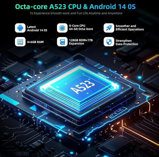 Alt view image 2 of 5 - Rebecco Android 14 Tablet 10 Inch 10GB +128GB Octa Core,Gaming Tablet with OTG Transmission and Wi-Fi 6G 6000mAh, 8+5MP Dual Camera,Bluetooth 5.3, Latest Tablets with Widevin L1