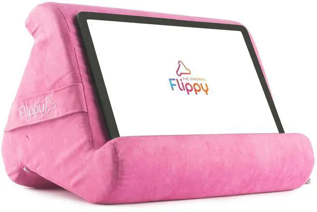 Main image of Flippy Tablet Pillow Stand - Cushion Tablet Stand & Holder, Bed Support for Lap and Desk, Compatible with Phone & Book Reading: Kindle, iPad Pro, iPhone & Samsung - in The Pink Baby