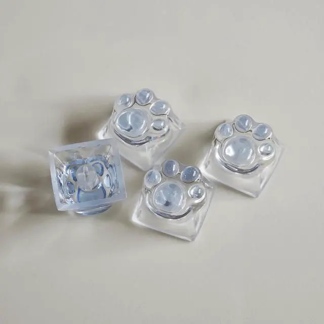 Alt view image 5 of 5 - Elacgap Cat Claw Keycap Cute Drip Glue Backlight Keycaps DIY ESC Arrow Key Keycap Replacement for Cherry MX Gaming Mechanical Keyboard (4Keys Blue Transparent)