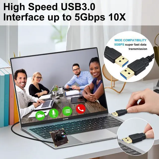 Alt view image 4 of 5 - IFWATER 50fps High Speed USB Camera Module Low Illumination 0.01Lux Camera with 53 Degree No Distortion Lens 1080P USB3.0 Motion Webcam Plug and Play for 3D Printer Industrial Inspection Microscope
