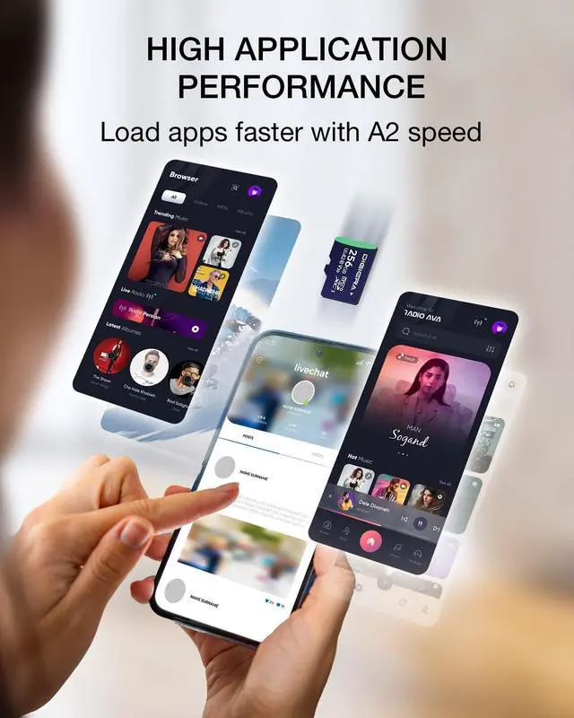 Alt view image 4 of 5 - DIGIERA 256GB CT100 microSDXC UHS-I Memory Card with Adapter - up to 100MB/s, C10, U3, V30, 4K UHD, A2, Micro SD Card for Smartphones, Tablets, Cameras, Gaming Consoles, and Drones (1 Pack)