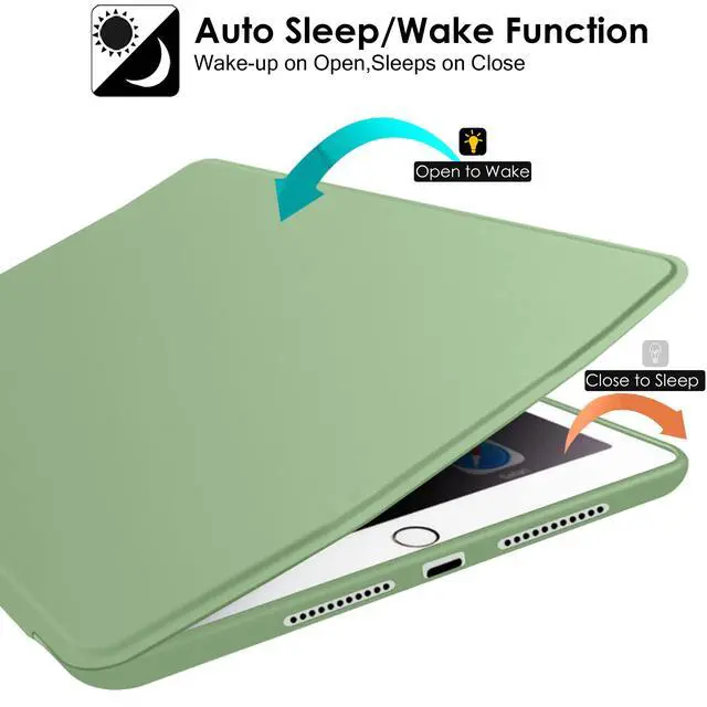 Alt view image 3 of 5 - DuraSafe Cases for iPad 7.9 Inch Mini 5 Generation 2019 [ Mini 5th Gen ] A2133 A2124 A2126 A2125 Full Body Protective Soft Back Cover with Wake/Sleep Feature - Tea Green