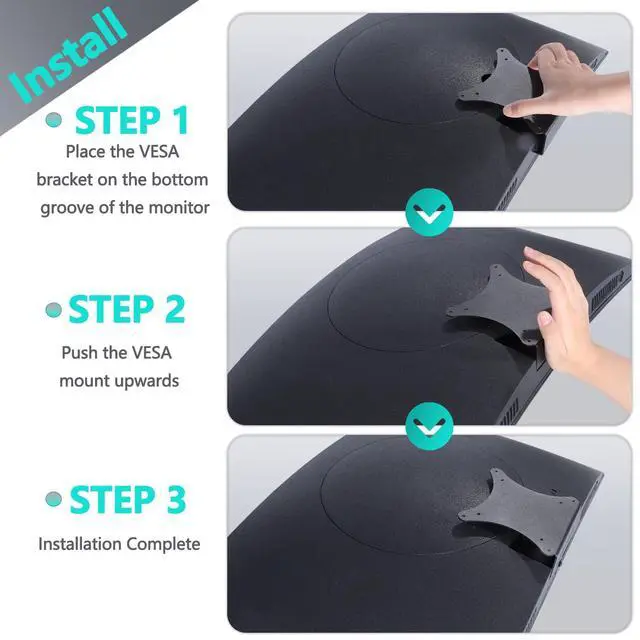Alt view image 4 of 5 - S39C Mount Adapter is Only Compatible with Samsung S39C T550 Curved MonitorFits 27" S39C, 32" S39C, CF27T55, CF32T55 Monitor