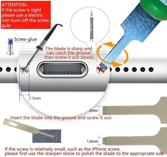 Alt view image 3 of 5 - Damaged Screw Removal for iPhone, iPhone Repair Tool, Broken Screw Extractor Kit for Cell Phone,Targetting Small Screw Damaged can not Screw Out by Screwdriver, USB 5V Power Supply,Screw Extractor