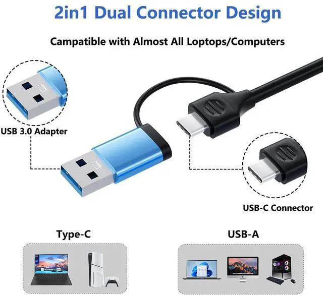 Alt view image 3 of 5 - AI-Powered 5-in-1 USB Type C Hub, USB-A Hub, Voice Control & AI Tools  Universal Compatibility for Laptops/Desktops/Tablets (Windows/macOS/Android)
