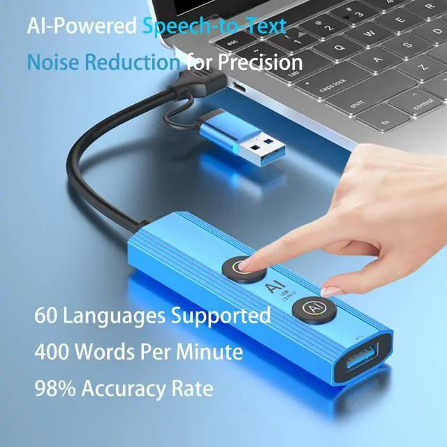 Alt view image 2 of 5 - AI-Powered 5-in-1 USB Type C Hub, USB-A Hub, Voice Control & AI Tools  Universal Compatibility for Laptops/Desktops/Tablets (Windows/macOS/Android)