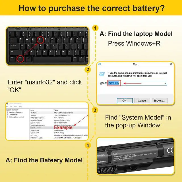 Alt view image 5 of 5 - 4200mAh 62Wh VI04 V104 Laptop Battery Replacement for HP Pavilion 15/17, Envy 14/15/17, ProBook 440 445 450 455 G2 Series Compatible with 756745-001 756743-001 756744-001 HSTNN-DB6K TPN-Q139 Q140 Q141