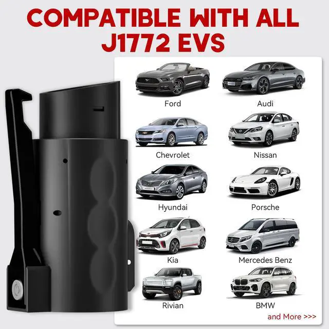 Alt view image 5 of 5 - MCEVKELN NACS to J1772 Adapter - for Tesla to J1772|Compact| Double Locks| 80A 250A| J1772 to Tesla Charger Adapter,for All SAE J1772 EVs with Tesla Chargers