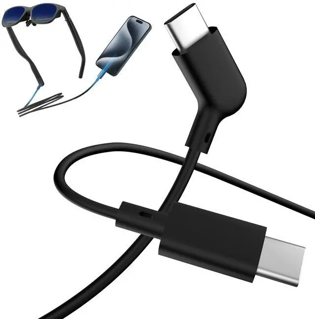 Main image of AR Smart Glasses USB-C Charging Data & Power Supply Cable, 1.2M / 3.9FT  Compatible with XREAL Air/One, VITURE Pro XR, and More; 125° Ergonomic 18-Core, 20Gbps USB 3.2 Gen2, Ultra-Slim 2.6mm