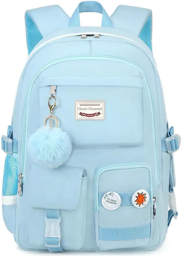 Main image of Classic Diamond School Backpack for Girls Laptop Backpack Cute Bookbag Kawaii College Backpack School Backpacks for Teens Girls Student (Blue)