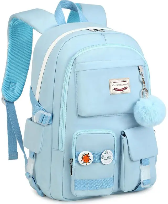 Alt view image 2 of 5 - Classic Diamond School Backpack for Girls Laptop Backpack Cute Bookbag Kawaii College Backpack School Backpacks for Teens Girls Student (Blue)