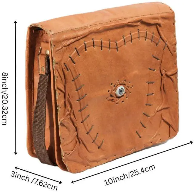 Alt view image 3 of 5 - Tannerio hocus pocus Leather Bag for Men & Women  Handmade Hocus Pocus Shoulder Handbag, Genuine Leather Halloween Crossbody Bag (green eye)