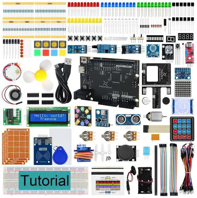 Main image of Freenove Complete Starter Kit with Board V5 Rev4 Mini (Compatible with Arduino IDE), Arm Cortex-M4 Microcontroller, 474-Page Detailed Tutorial, 343 Items, 90 Projects