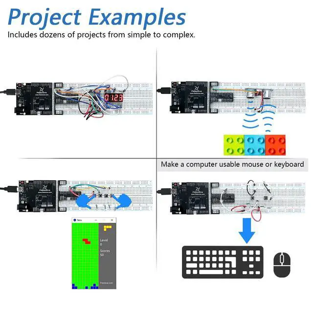 Alt view image 4 of 5 - Freenove Complete Starter Kit with Board V5 Rev4 Mini (Compatible with Arduino IDE), Arm Cortex-M4 Microcontroller, 474-Page Detailed Tutorial, 343 Items, 90 Projects