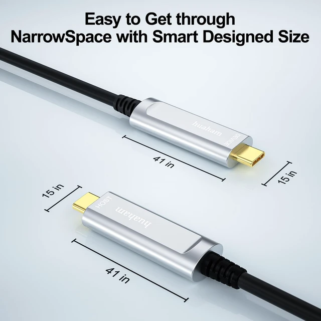 Alt view image 5 of 5 - huaham USB C Fiber Optic Cable 66FT, 10Gbps Active USB 3.2 Gen2 Cable with German SiliconLine Chip, Long Distance USB C Cable Compatible with Logitech 4K Camera,VR,Video Conference,Industrial S
