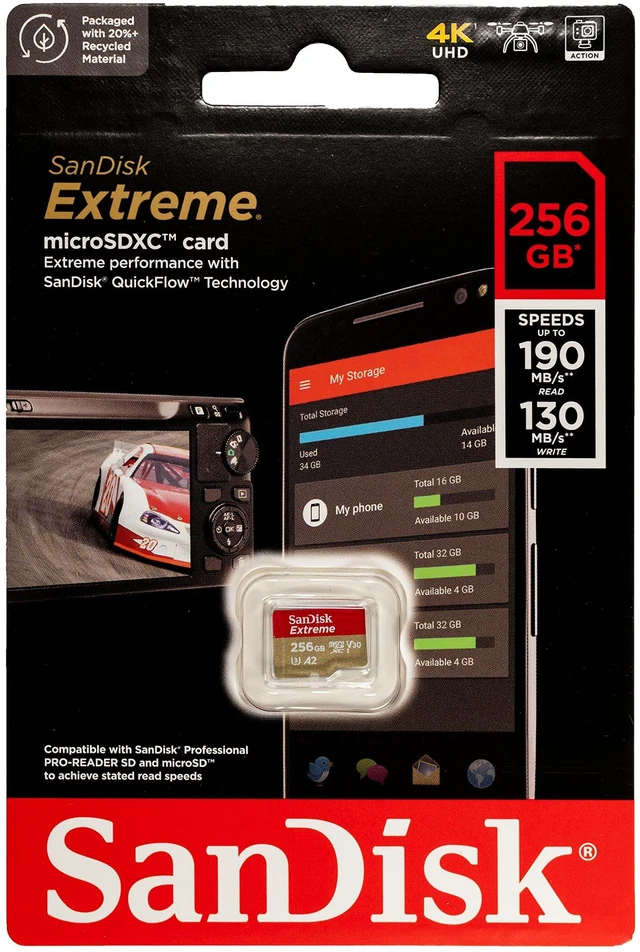 Alt view image 2 of 5 - Sandisk Extreme 256GB MicroSDXC Card for Compatible Samsung Tablets