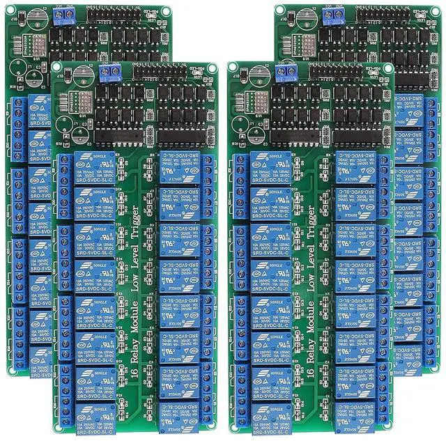 Main image of ACEIRMC 5V 16-Channel Relay Interface Board Module Optocoupler LED LM2576 Power for Arduino DIY Kit PiC ARM AVR (4pcs)