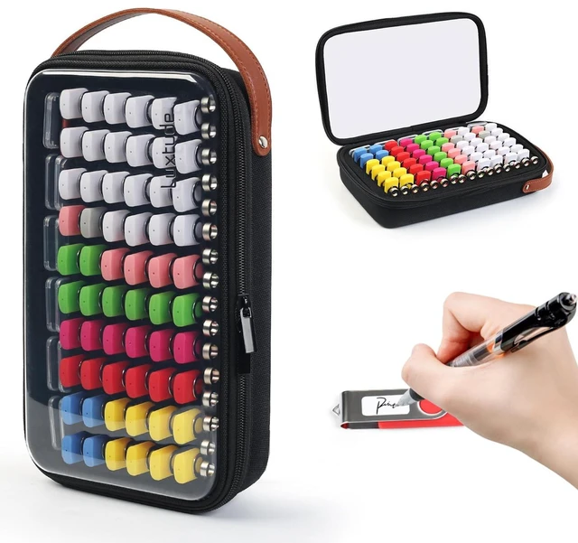 Main image of Luxtude Clear Flash Drive Case with Labels, Hard USB Case Organizer, USB Storage Box Holds 76 Drives & 12 SD Cards, Thumb Storage Holder, Flash Drives Holder for Samsung & Sandisk