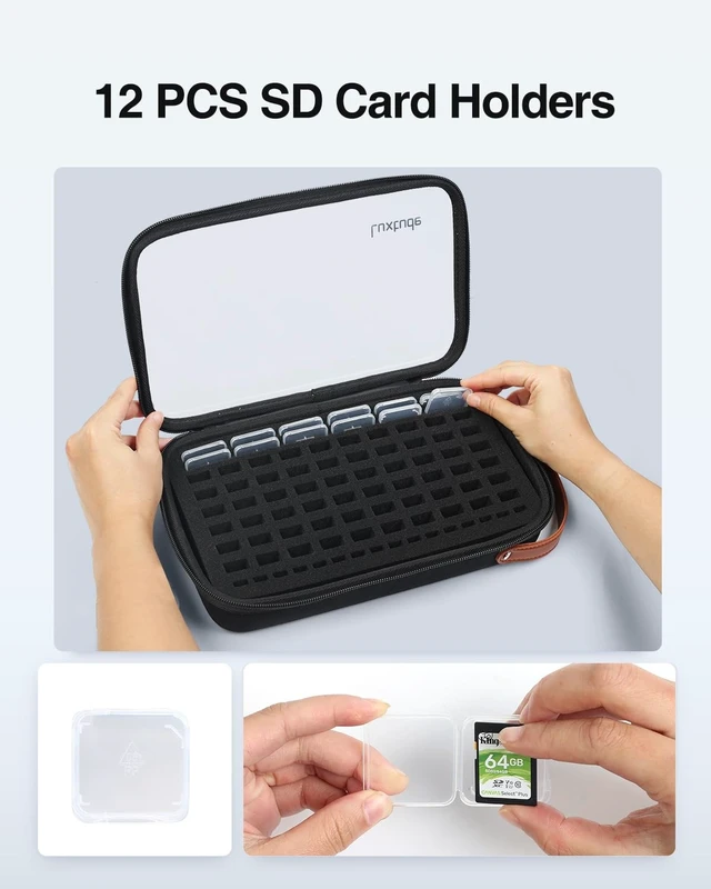 Alt view image 5 of 5 - Luxtude Clear Flash Drive Case with Labels, Hard USB Case Organizer, USB Storage Box Holds 76 Drives & 12 SD Cards, Thumb Storage Holder, Flash Drives Holder for Samsung & Sandisk