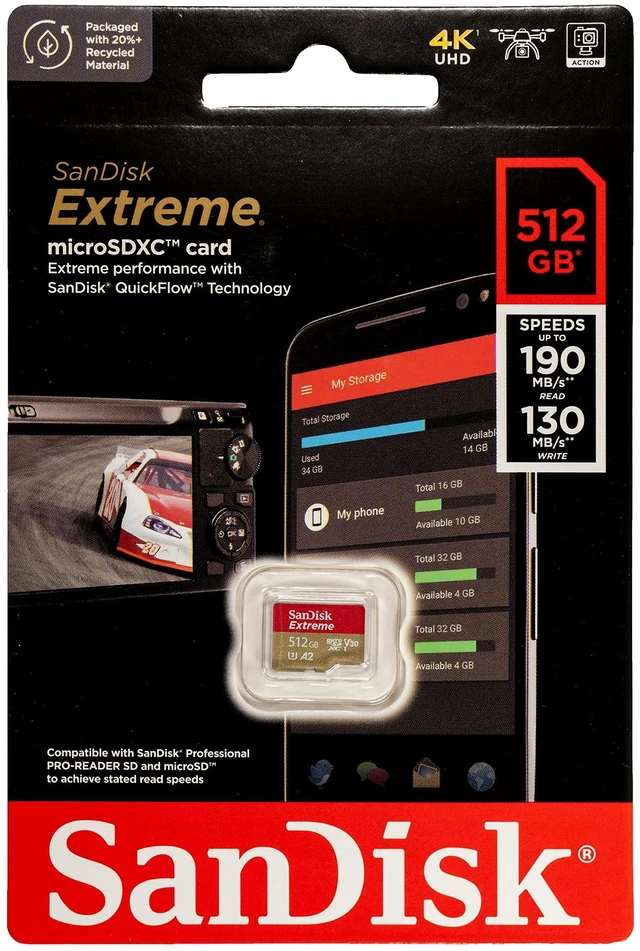 Alt view image 2 of 5 - Sandisk Extreme 512GB MicroSDXC Card for Compatible Samsung Tablets