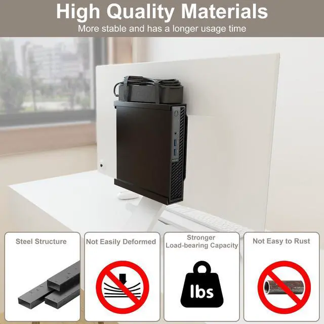 Alt view image 5 of 5 - Mini PC Mount for Dell Micro Mount,Wall VESA and Under Desk Mount for Dell OptiPlex Micro Form Factor, Monitor Stands for Dell MFF 7050 7080 5070 7020 3000 7060 7090 7010 3060 3040 3050 9020